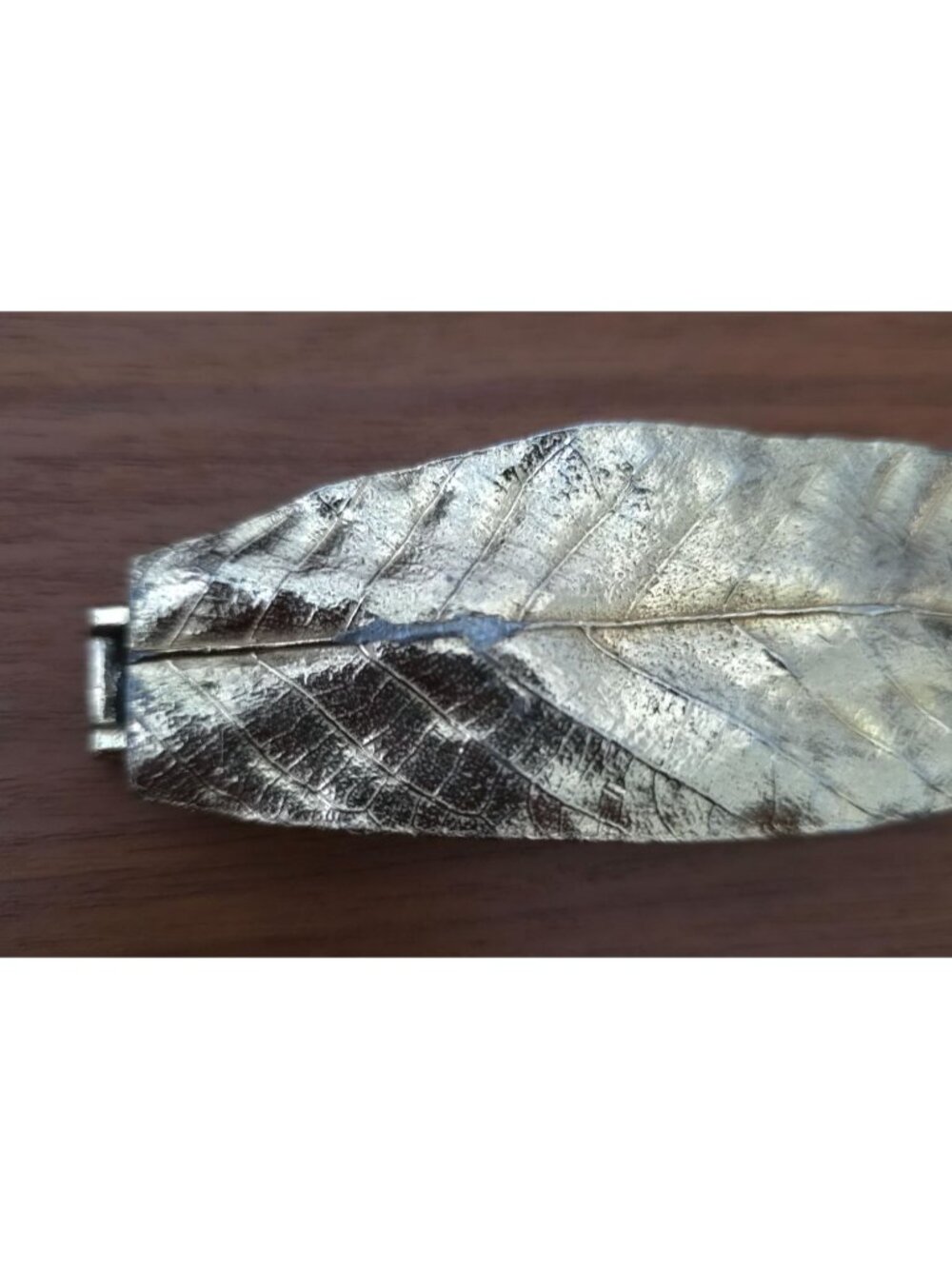 Vintage 1982 Mimi Di N Gold-Tone Leaf Design Interlocking Belt Buckle Signed - Picture 6 of 7